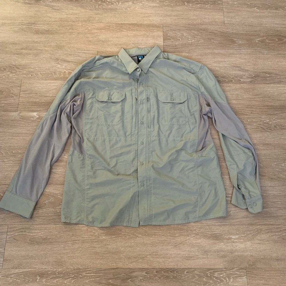 Kühl DESCENDR Olive Green Flannel Button Down Size XXL